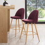 Dusklia - Iris Set Of 2 Barstools - Berry/Natural