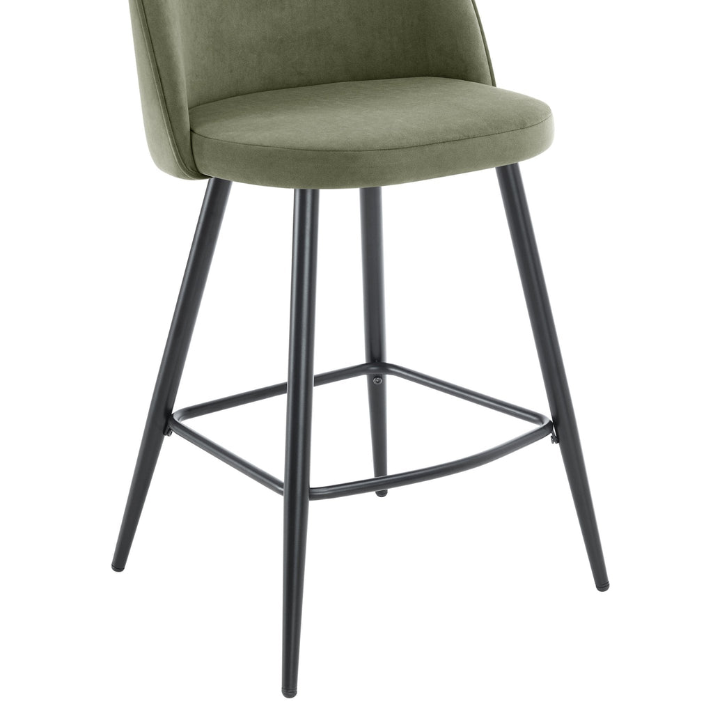 Dusklia - Iris Set Of 2 Barstools - Sage Green/Black
