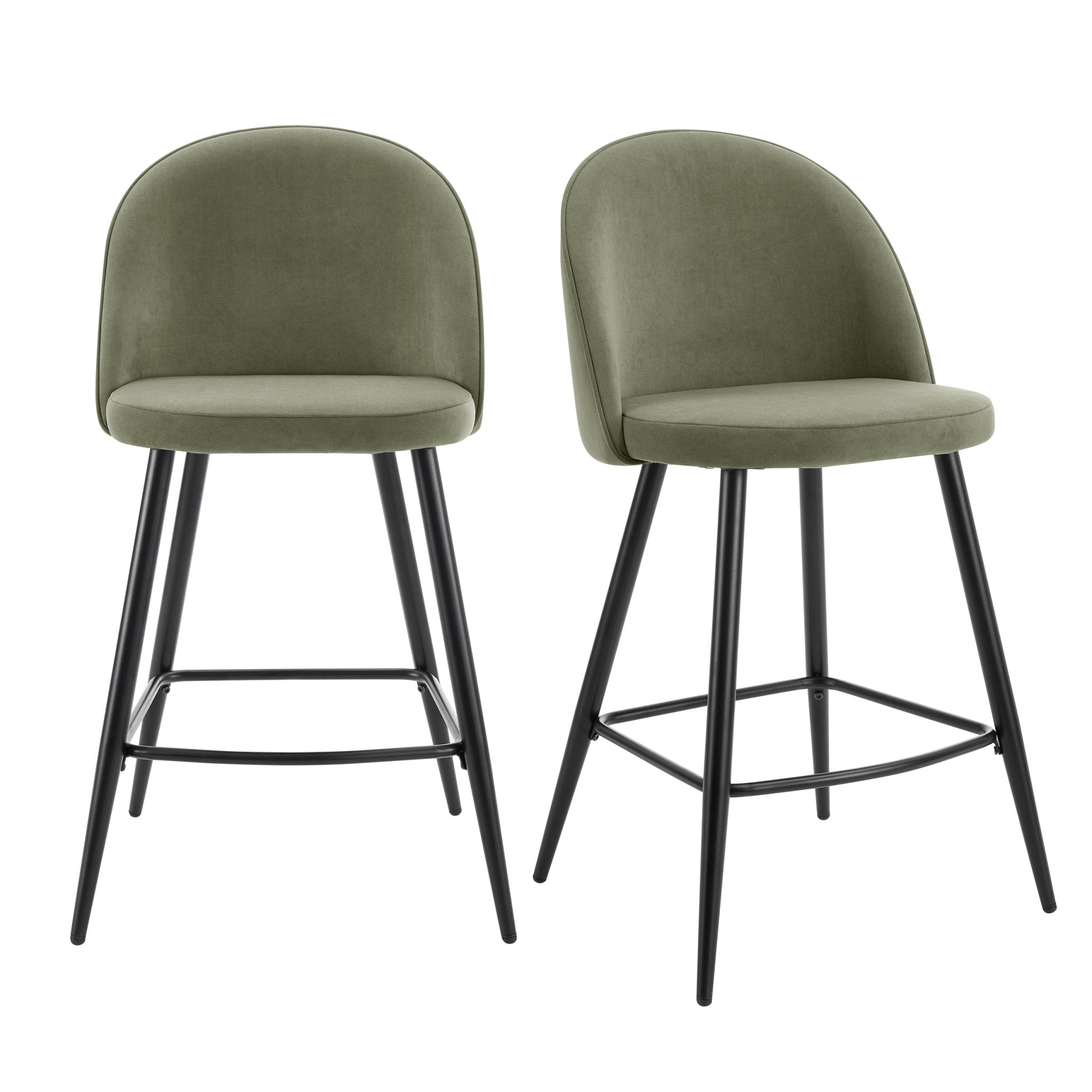 Dusklia - Iris Set Of 2 Barstools - Sage Green/Black