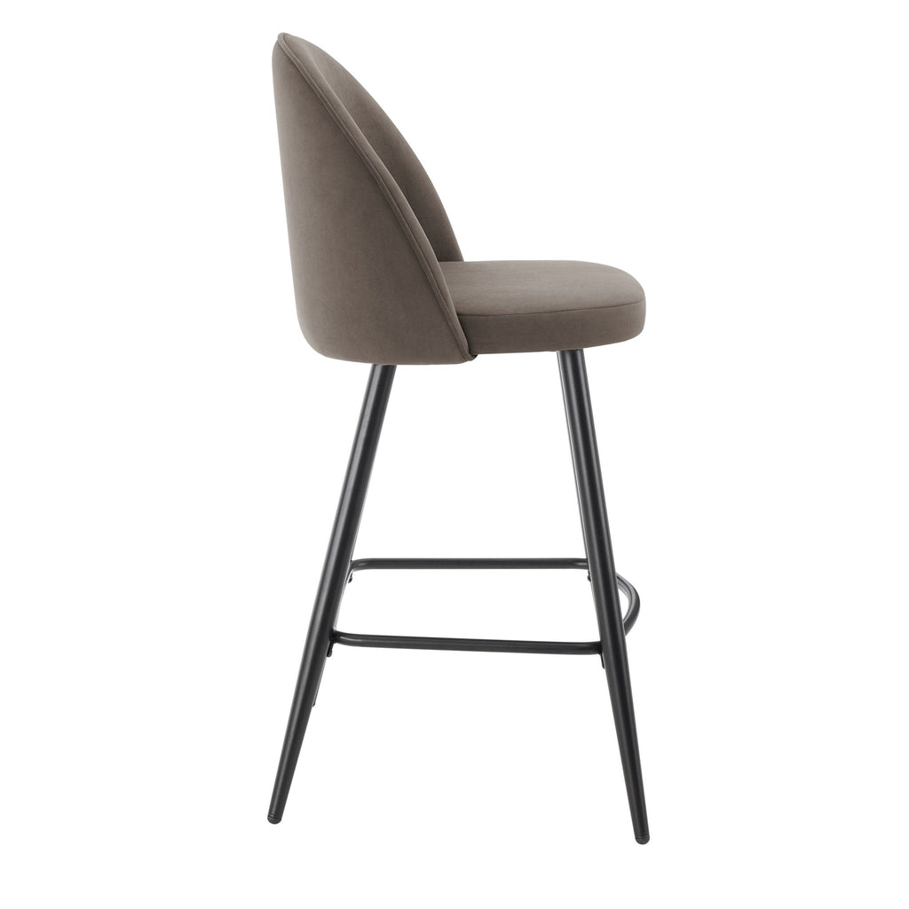 Dusklia - Iris Set Of 2 Barstools - Taupe/Black