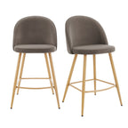 Dusklia - Iris Set of 2 Barstools - Taupe/Natural