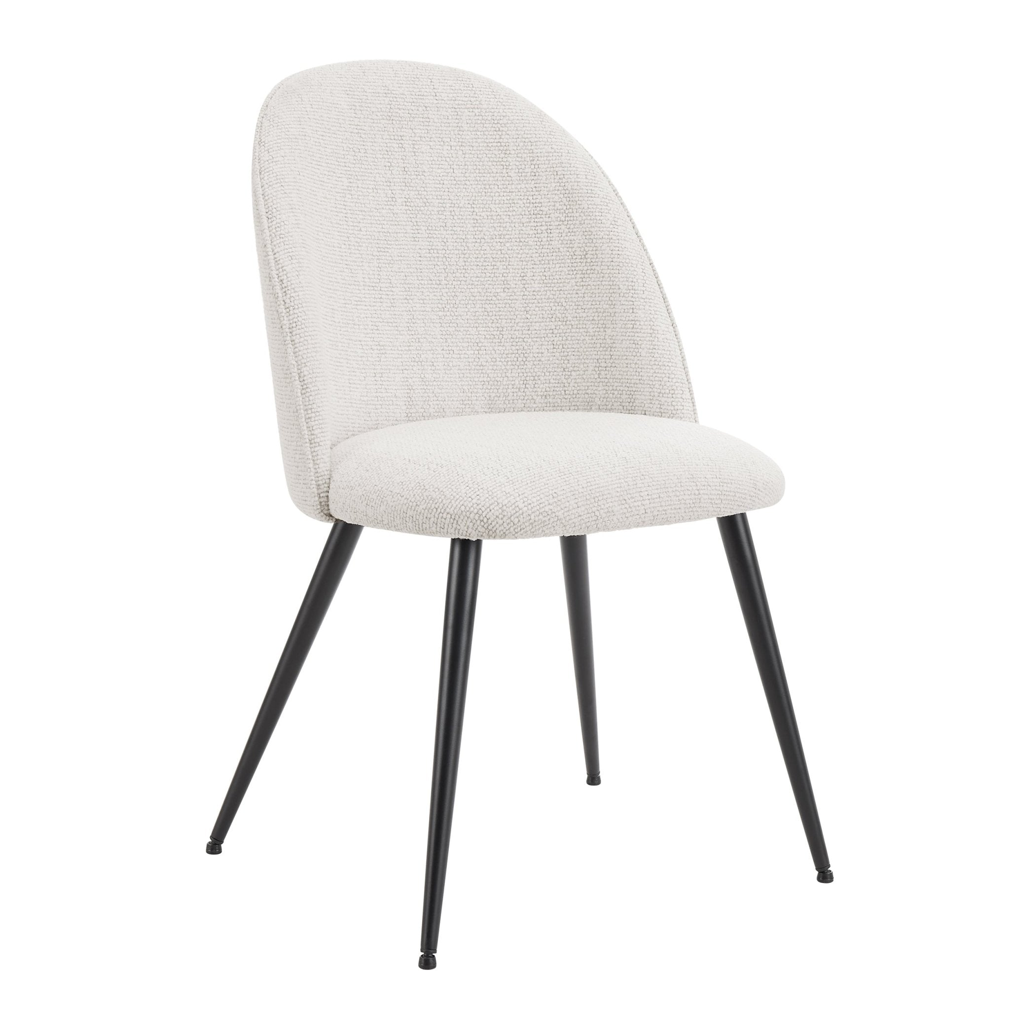 Dusklia - Iris Set Of 2 Dining Chairs - Boucle Ivory/Black