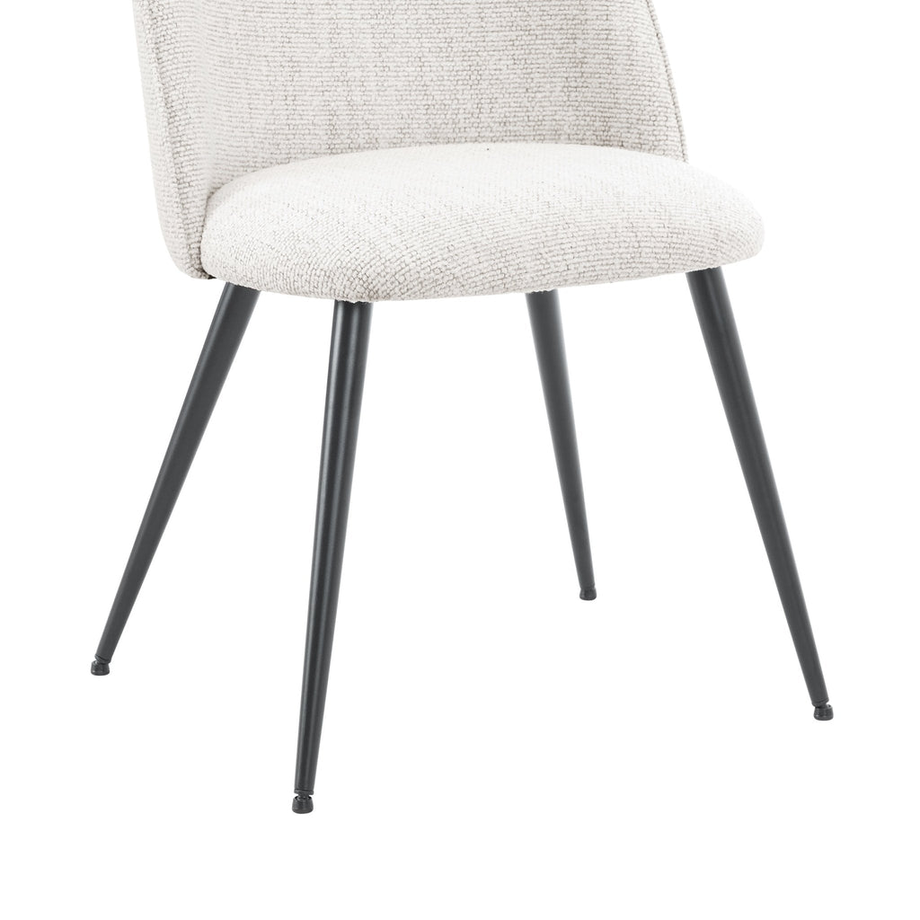 Dusklia - Iris Set Of 2 Dining Chairs - Boucle Ivory/Black