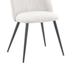 Dusklia - Iris Set Of 2 Dining Chairs - Boucle Ivory/Black