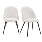 Dusklia - Iris Set Of 2 Dining Chairs - Boucle Ivory/Black