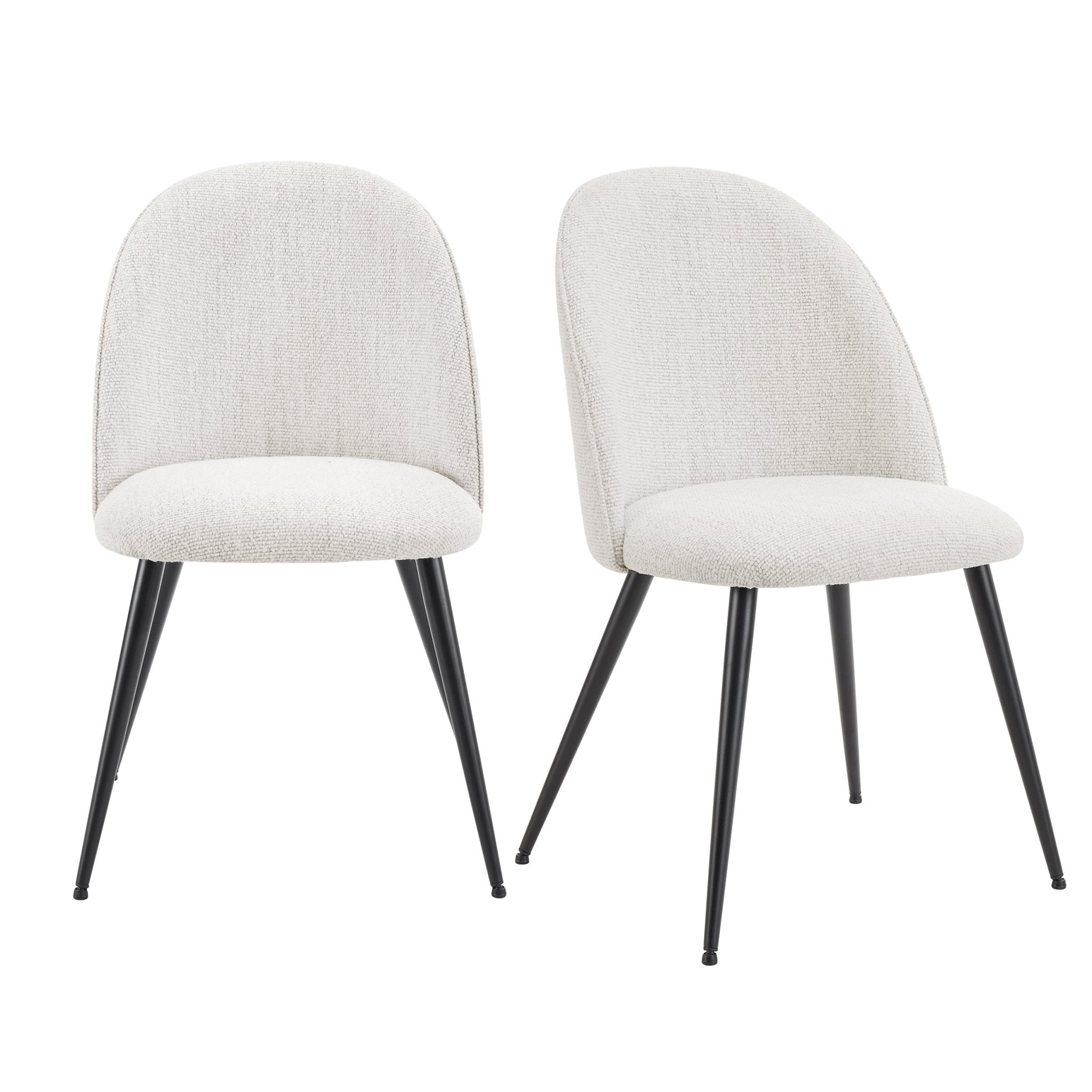 Dusklia - Iris Set Of 2 Dining Chairs - Boucle Ivory/Black