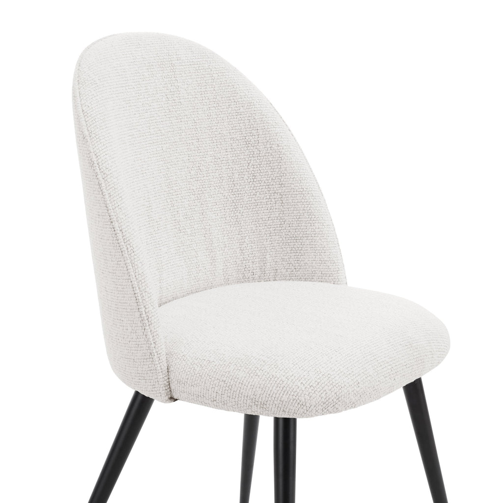 Dusklia - Iris Set Of 2 Dining Chairs - Boucle Ivory/Black