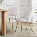Dusklia - Iris Set Of 2 Dining Chairs - Boucle Ivory/Natural