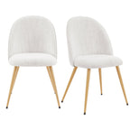 Dusklia - Iris Set Of 2 Dining Chairs - Boucle Ivory/Natural