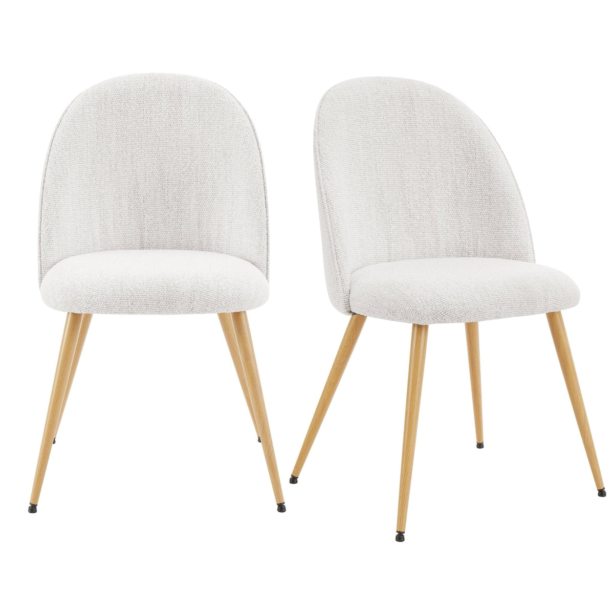 Dusklia - Iris Set Of 2 Dining Chairs - Boucle Ivory/Natural