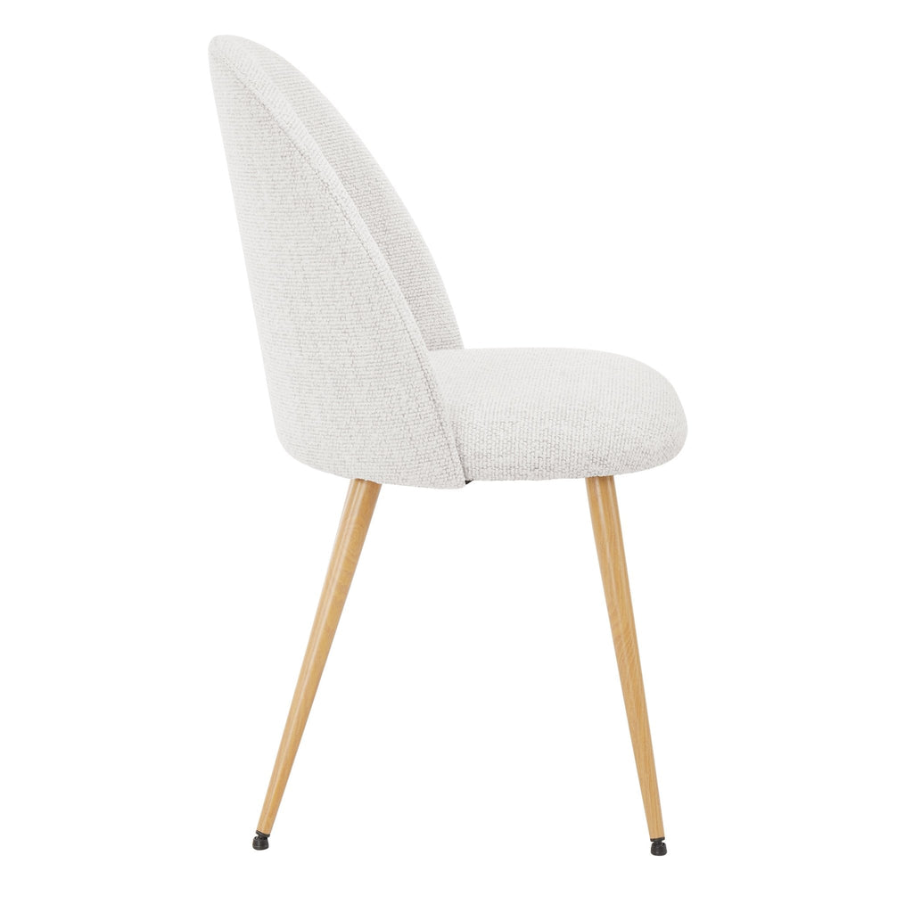 Dusklia - Iris Set Of 2 Dining Chairs - Boucle Ivory/Natural