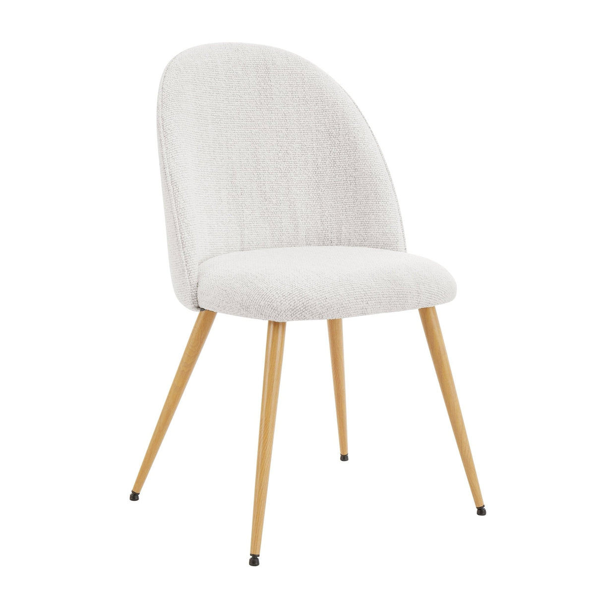 Dusklia - Iris Set Of 2 Dining Chairs - Boucle Ivory/Natural