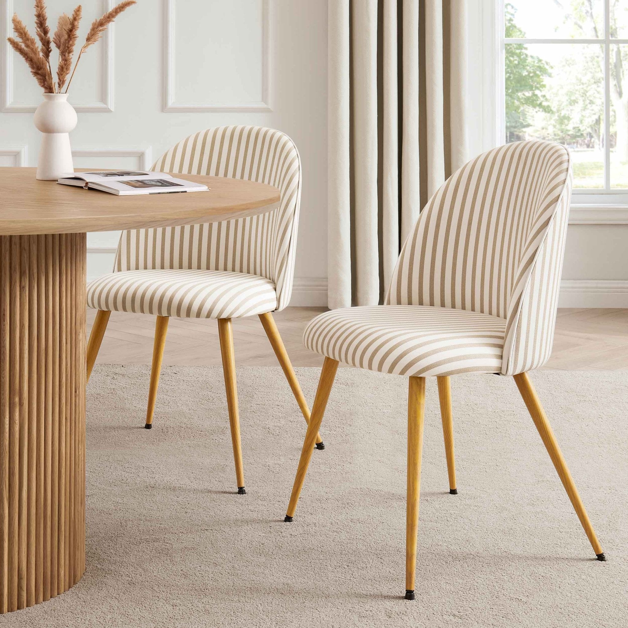 Dusklia - Iris Set of 2 Dining Chairs - Natural Stripe