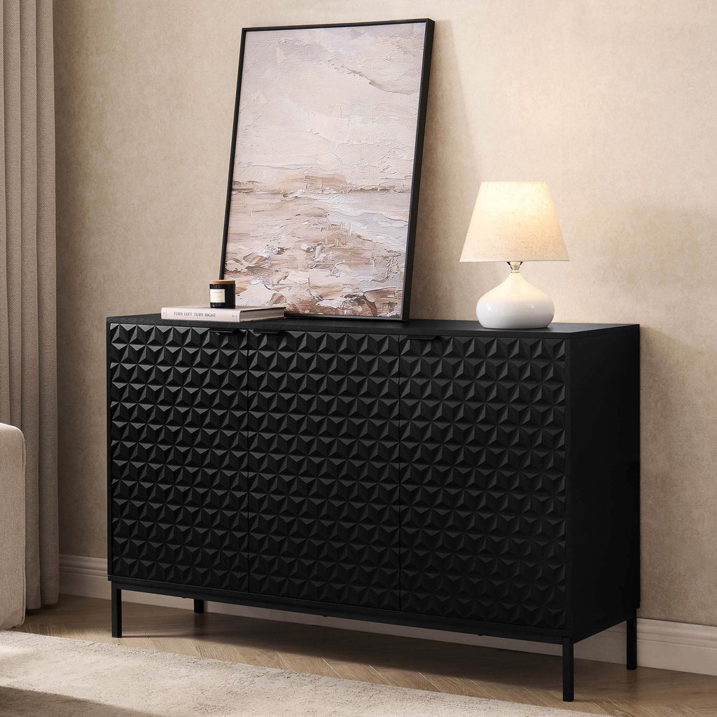 Dusklia - Isabella 3 Door Sideboard - Black