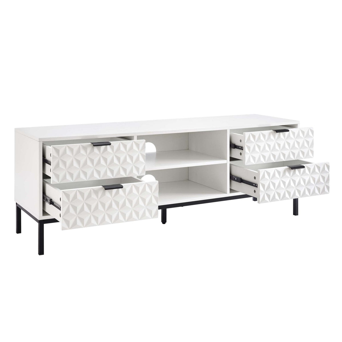 Dusklia - Isabella TV Unit  for TVs up to 60- White