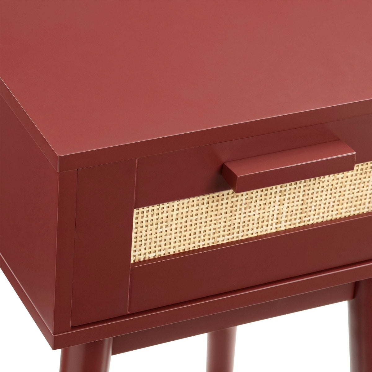 Dusklia - Isla 1 Drawer Nightstand - Burnt Red