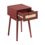 Dusklia - Isla 1 Drawer Nightstand - Burnt Red