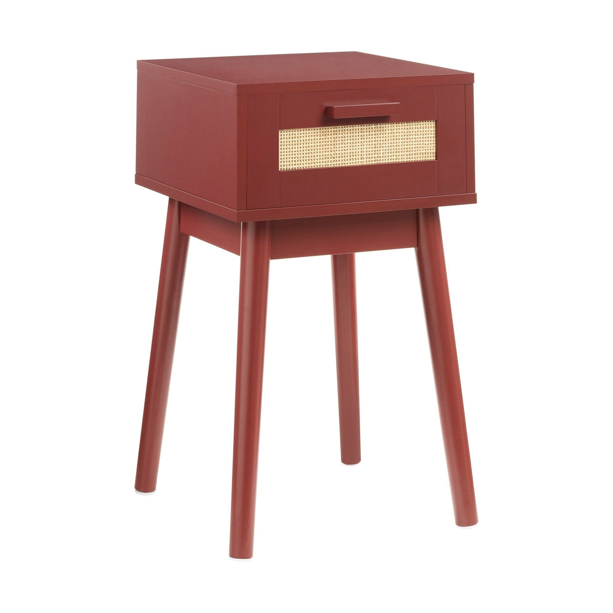 Dusklia - Isla 1 Drawer Nightstand - Burnt Red