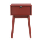 Dusklia - Isla 1 Drawer Nightstand - Burnt Red