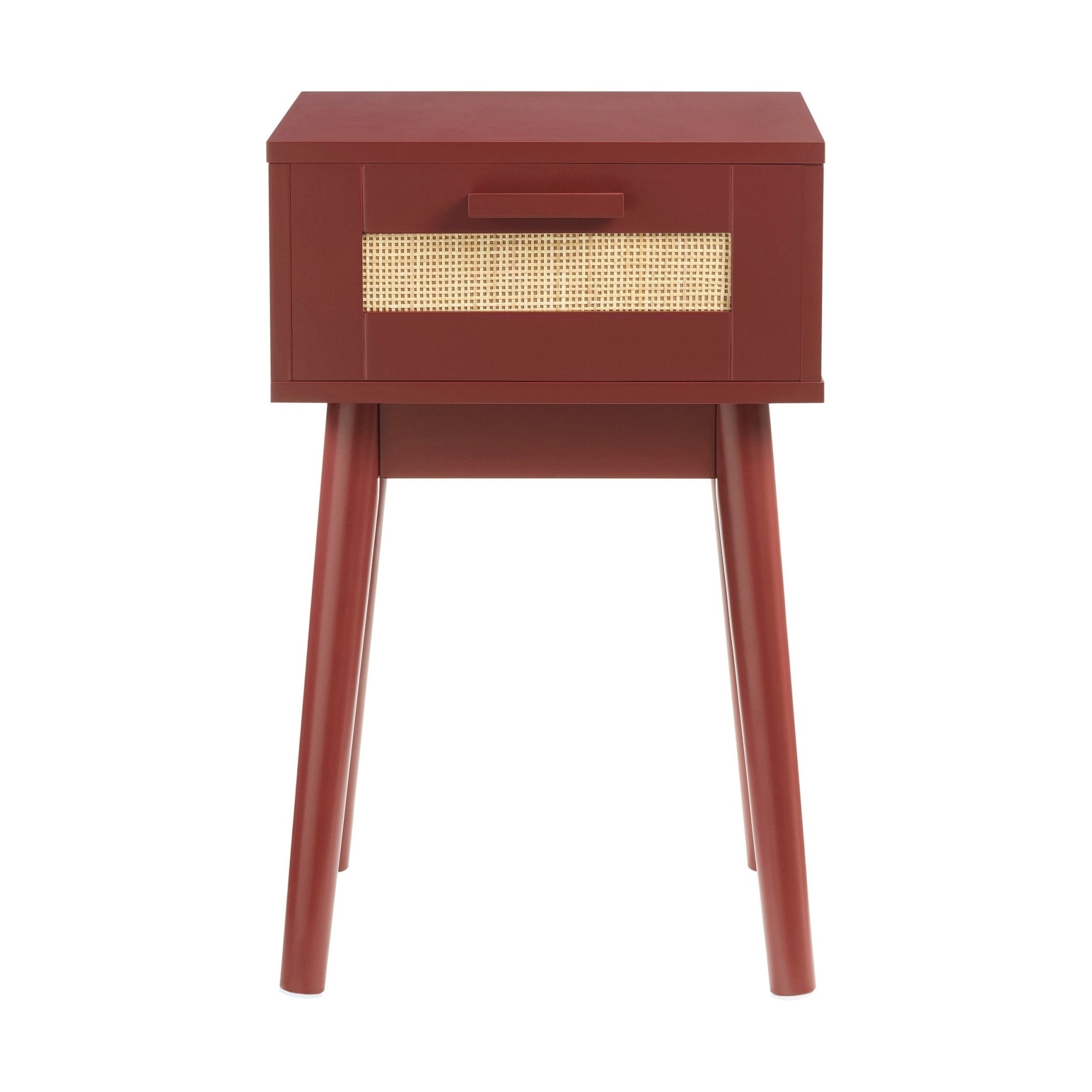 Dusklia - Isla 1 Drawer Nightstand - Burnt Red