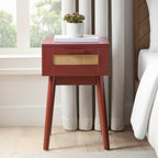 Dusklia - Isla 1 Drawer Nightstand - Burnt Red