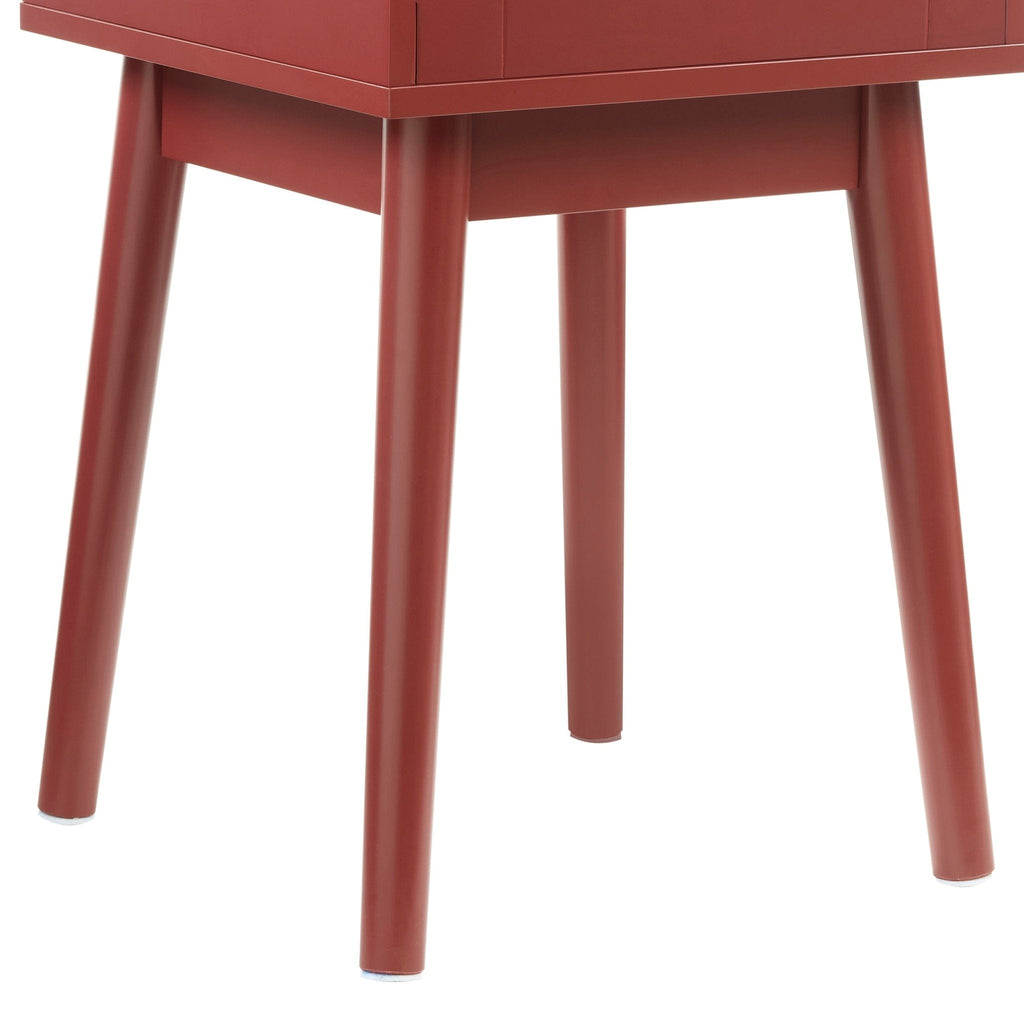 Dusklia - Isla 1 Drawer Nightstand - Burnt Red