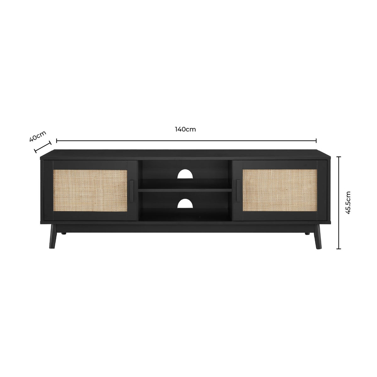 Dusklia - Isla TV Unit for TVs up to 60- Black