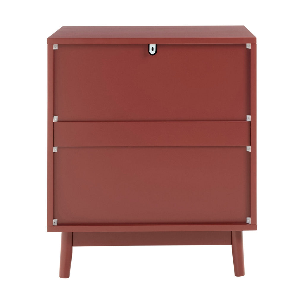Dusklia - Isla 2 Drawer Bedside Table - Burnt Red