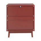 Dusklia - Isla 2 Drawer Bedside Table - Burnt Red