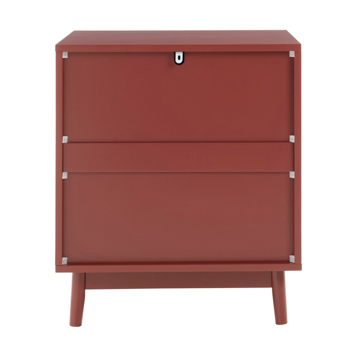 Dusklia - Isla 2 Drawer Bedside Table - Burnt Red