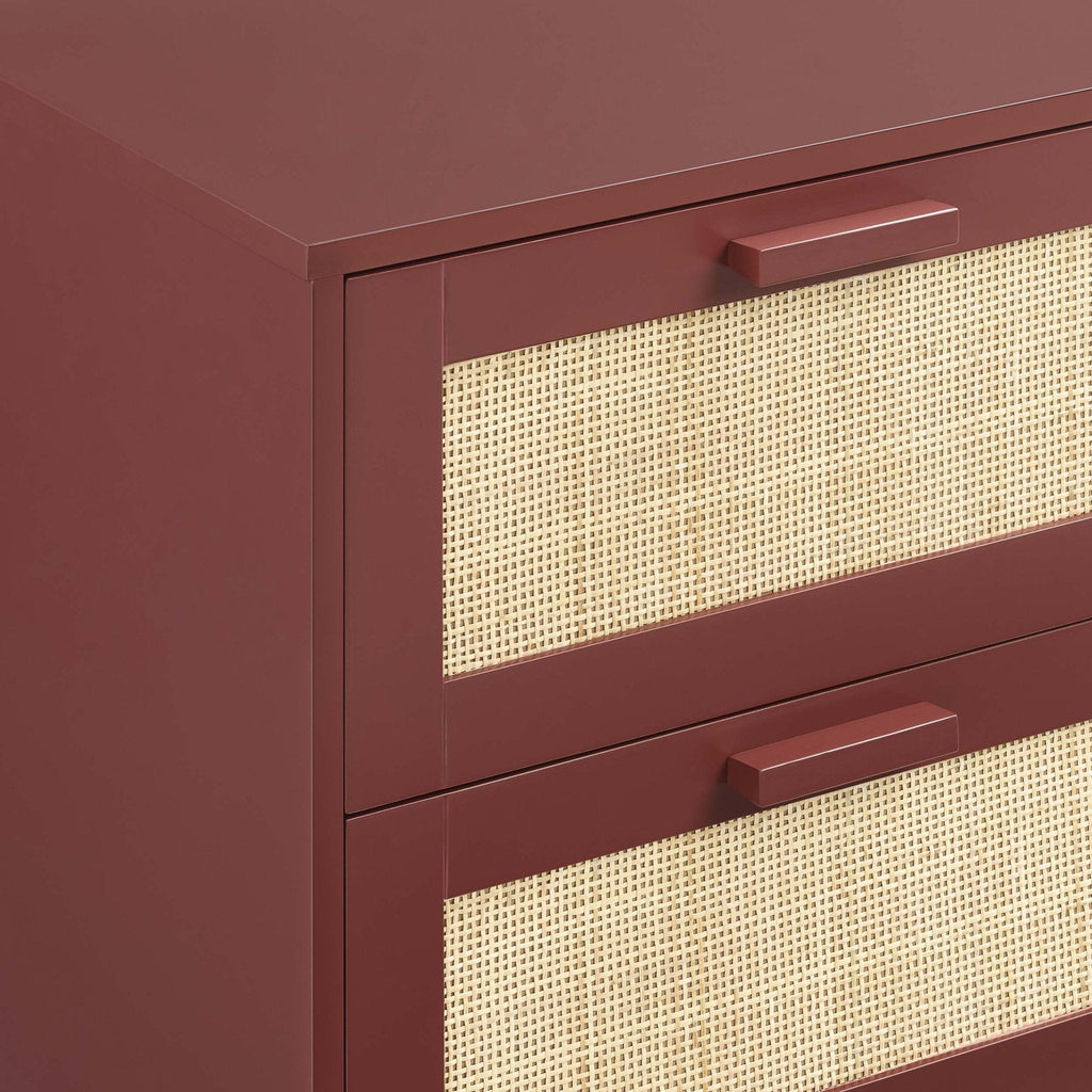 Dusklia - Isla 2 Drawer Bedside Table - Burnt Red