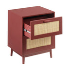 Dusklia - Isla 2 Drawer Bedside Table - Burnt Red