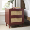 Dusklia - Isla 2 Drawer Bedside Table - Burnt Red