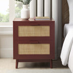 Dusklia - Isla 2 Drawer Bedside Table - Burnt Red