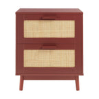Dusklia - Isla 2 Drawer Bedside Table - Burnt Red