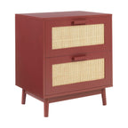 Dusklia - Isla 2 Drawer Bedside Table - Burnt Red