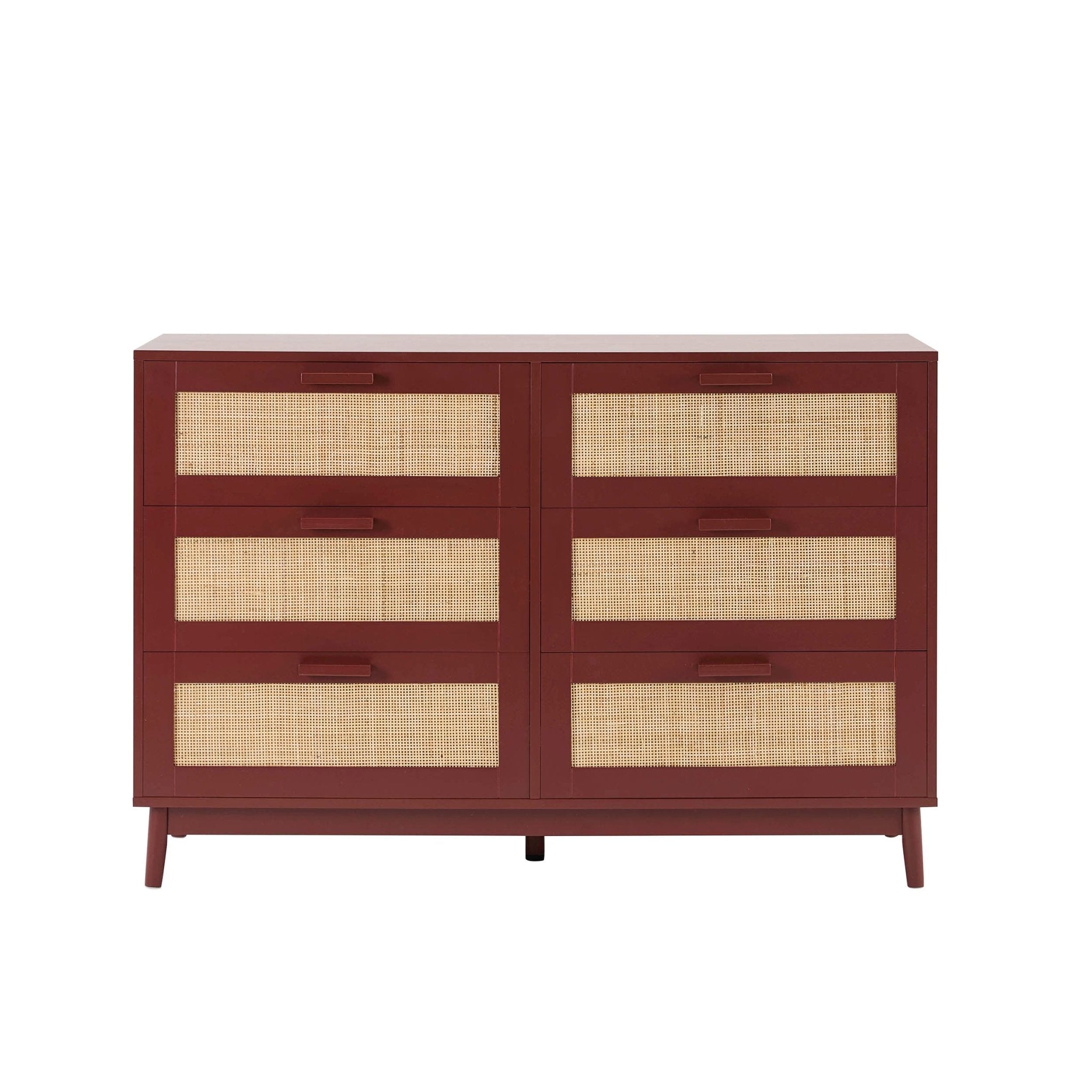 Dusklia - Isla 6 Drawer Chest - Burnt Red