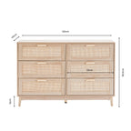 Dusklia - Isla 6 Drawer Chest - Burnt Red