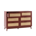 Dusklia - Isla 6 Drawer Chest - Burnt Red