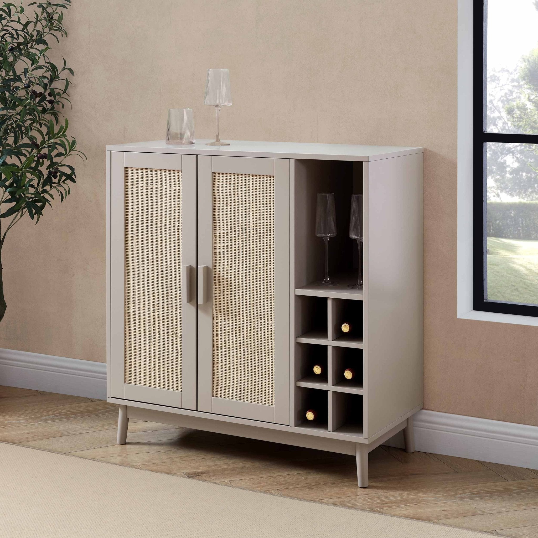 Dusklia - Isla Drinks Cabinet - Taupe