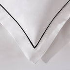Dusklia - Islington 300 Thread Count Embroidered Duvet Cover - White/Black