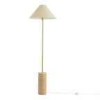 Dusklia - Ivy Marble Effect Floor Lamp - Satin Brass