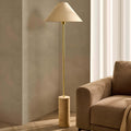 Dusklia - Ivy Marble Effect Floor Lamp - Satin Brass