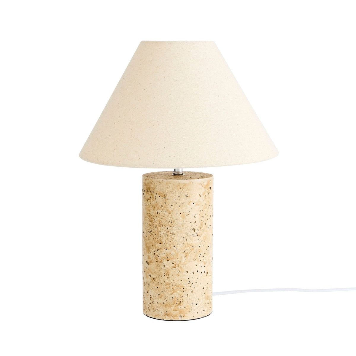 Dusklia - Ivy Marble Effect Table Lamp - Cream