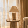 Dusklia - Ivy Marble Effect Table Lamp - Cream