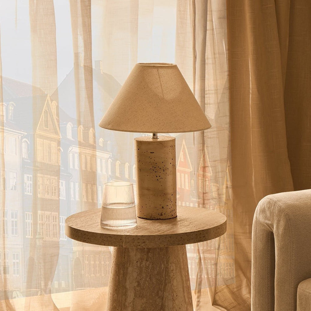 Dusklia - Talia Side Table - Stone Marble Effect