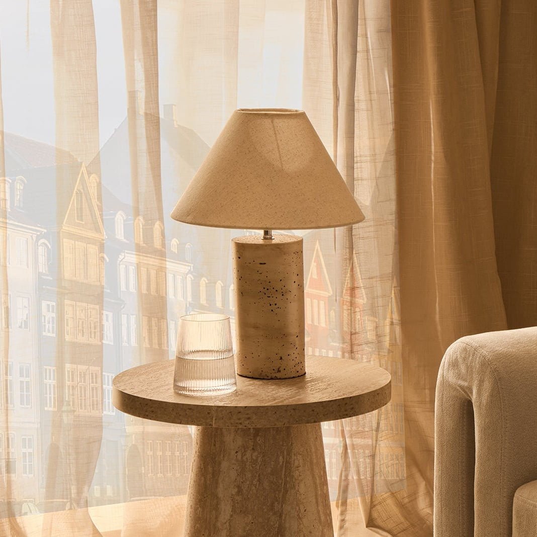 Dusklia - Talia Side Table - Stone Marble Effect