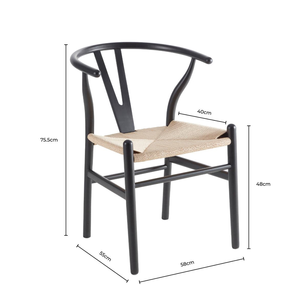 Dusklia - Jade Set Of 2 Dining Chairs - Black/Natural