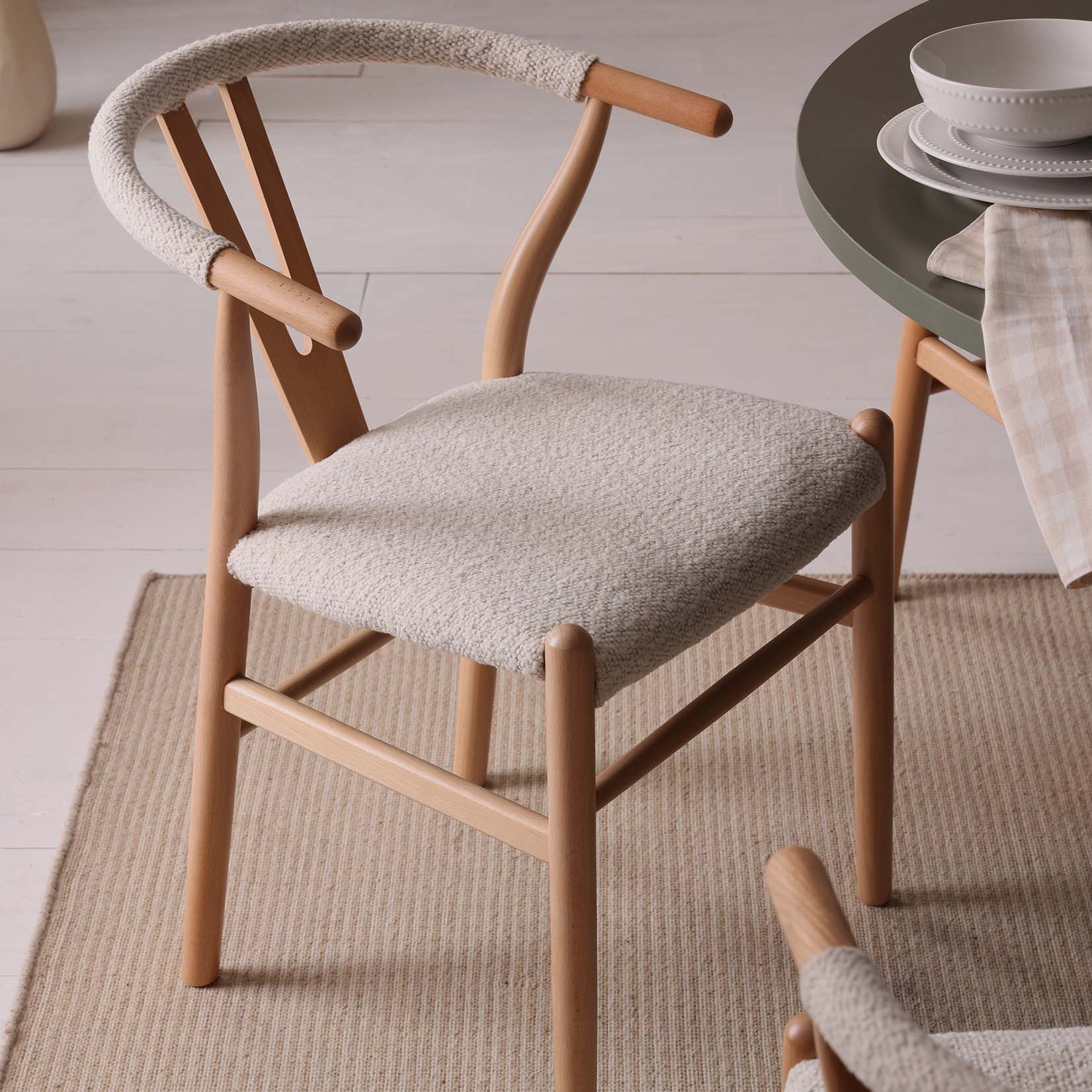 Dusklia - Jade Set of 2 Dining Chairs - Ivory Boucle