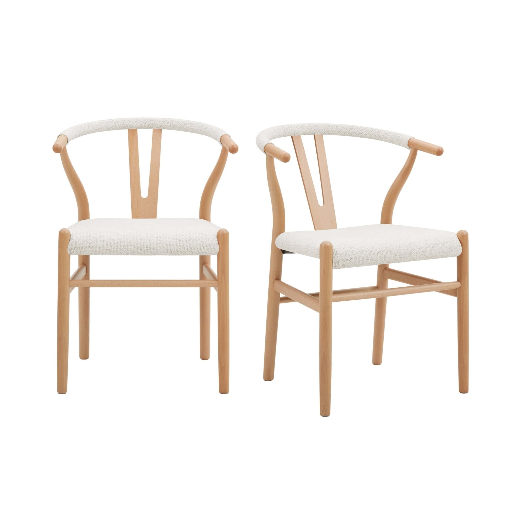 Dusklia - Jade Set of 2 Dining Chairs - Ivory Boucle